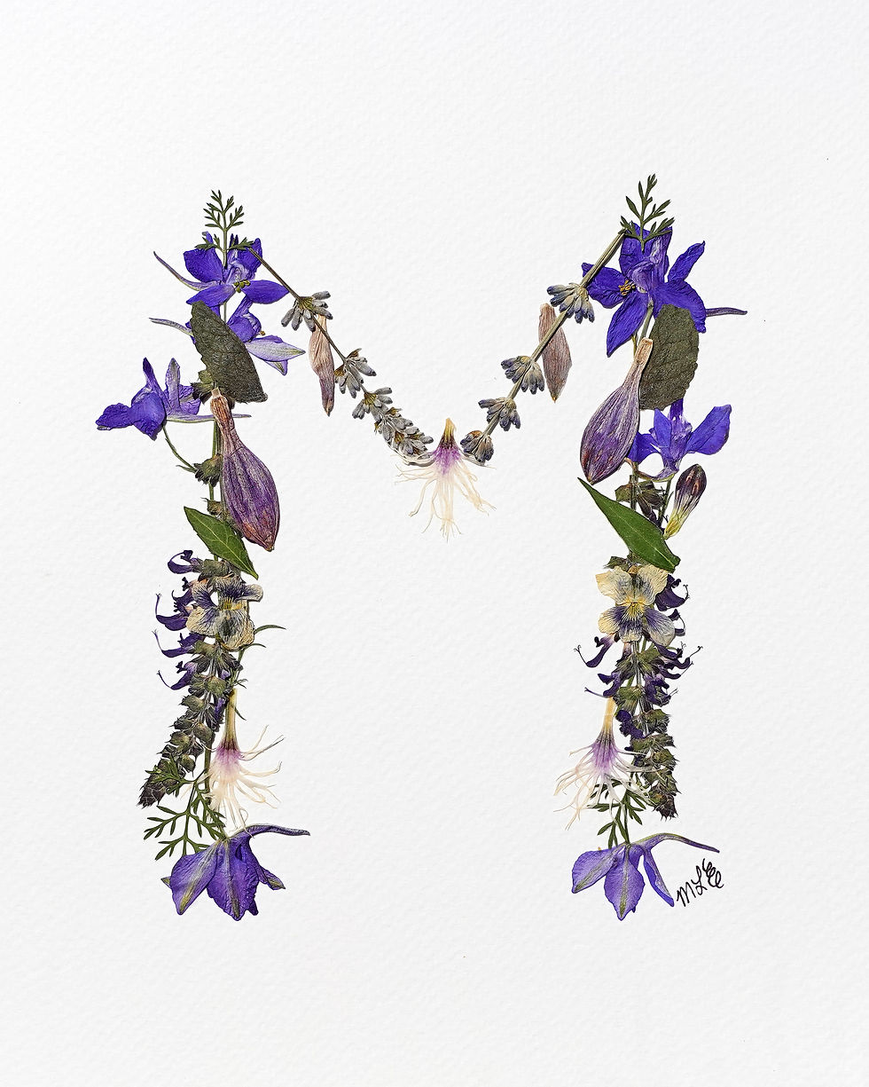 Thumbnail: Custom 8x10 Pressed Flower Letter