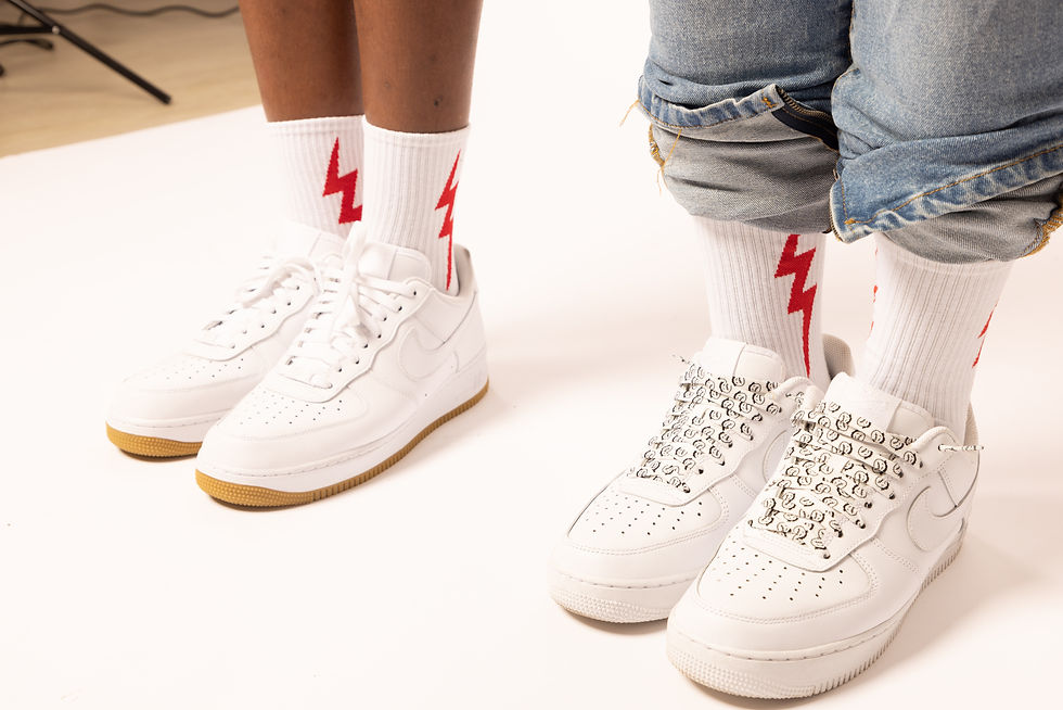 White FTF Bolt Socks