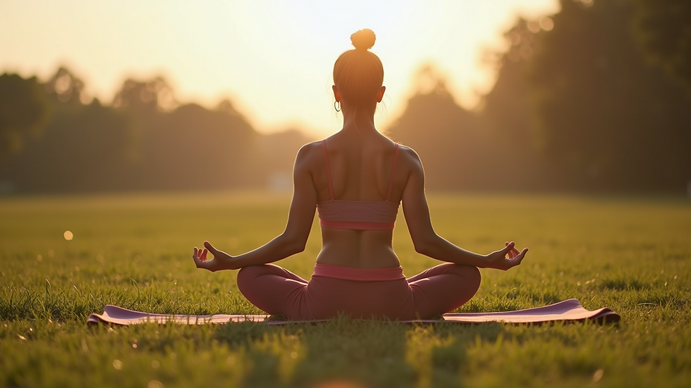 Close-up of an individual practicing yoga in a tranquil setting
