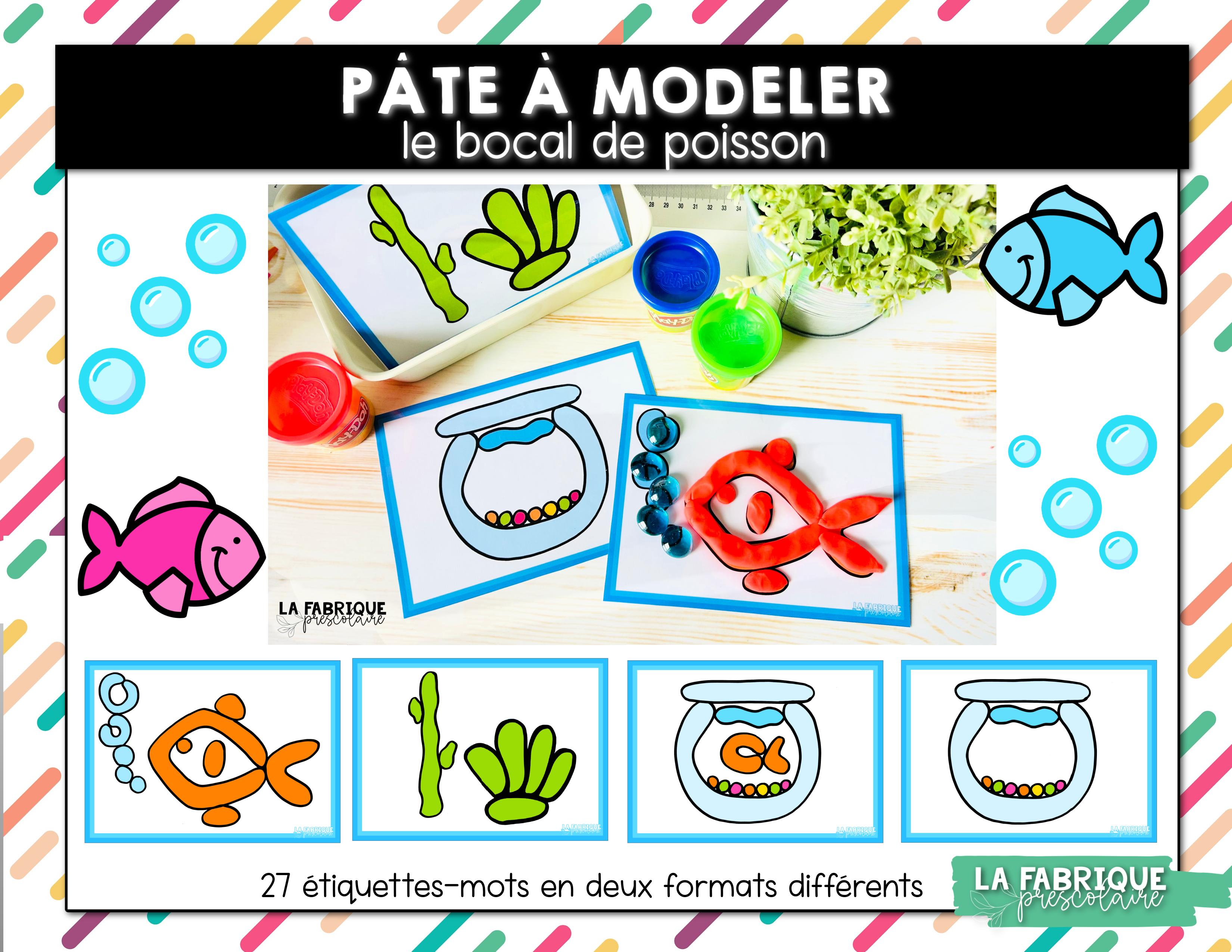 Pâte à modeler le bocal de poisson