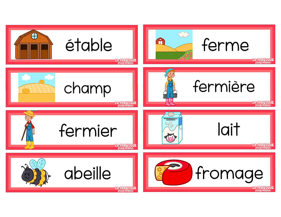 Miniature : Vocabulaire des animaux de la ferme