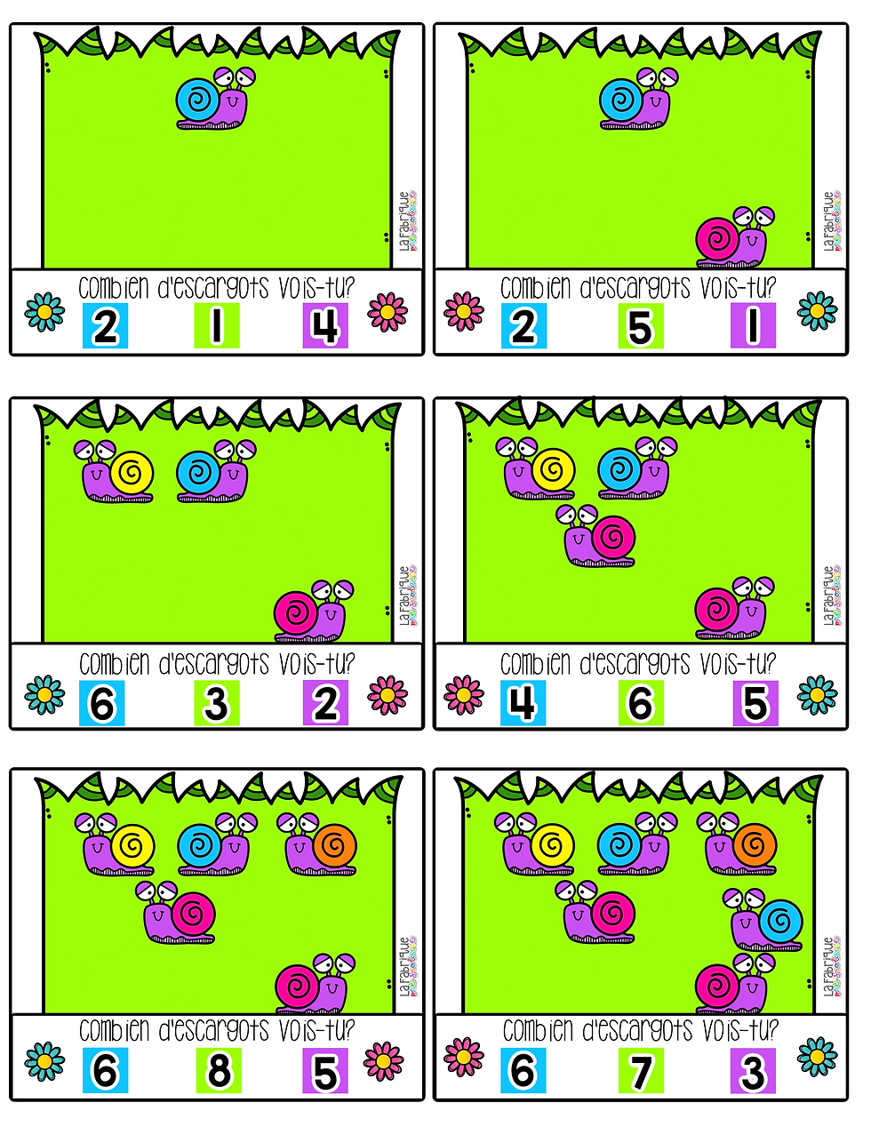 Miniature : Dénombrement les escargots