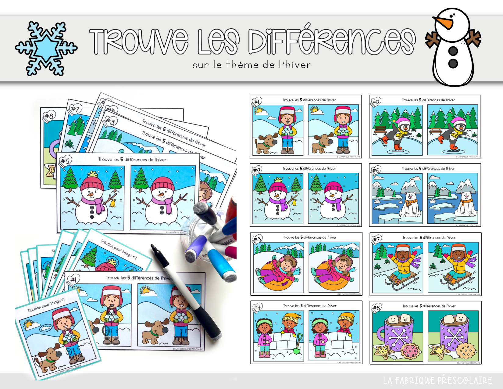 Trouve les différences de l'hiver