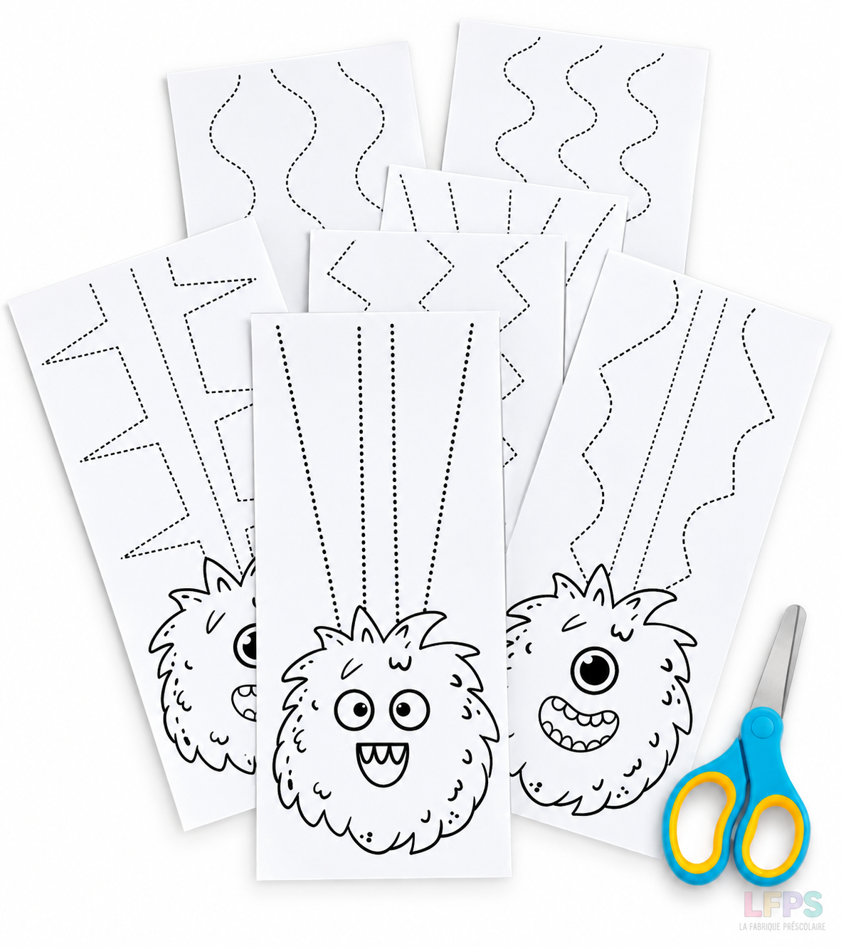Atelier de découpage les cheveux de monstres