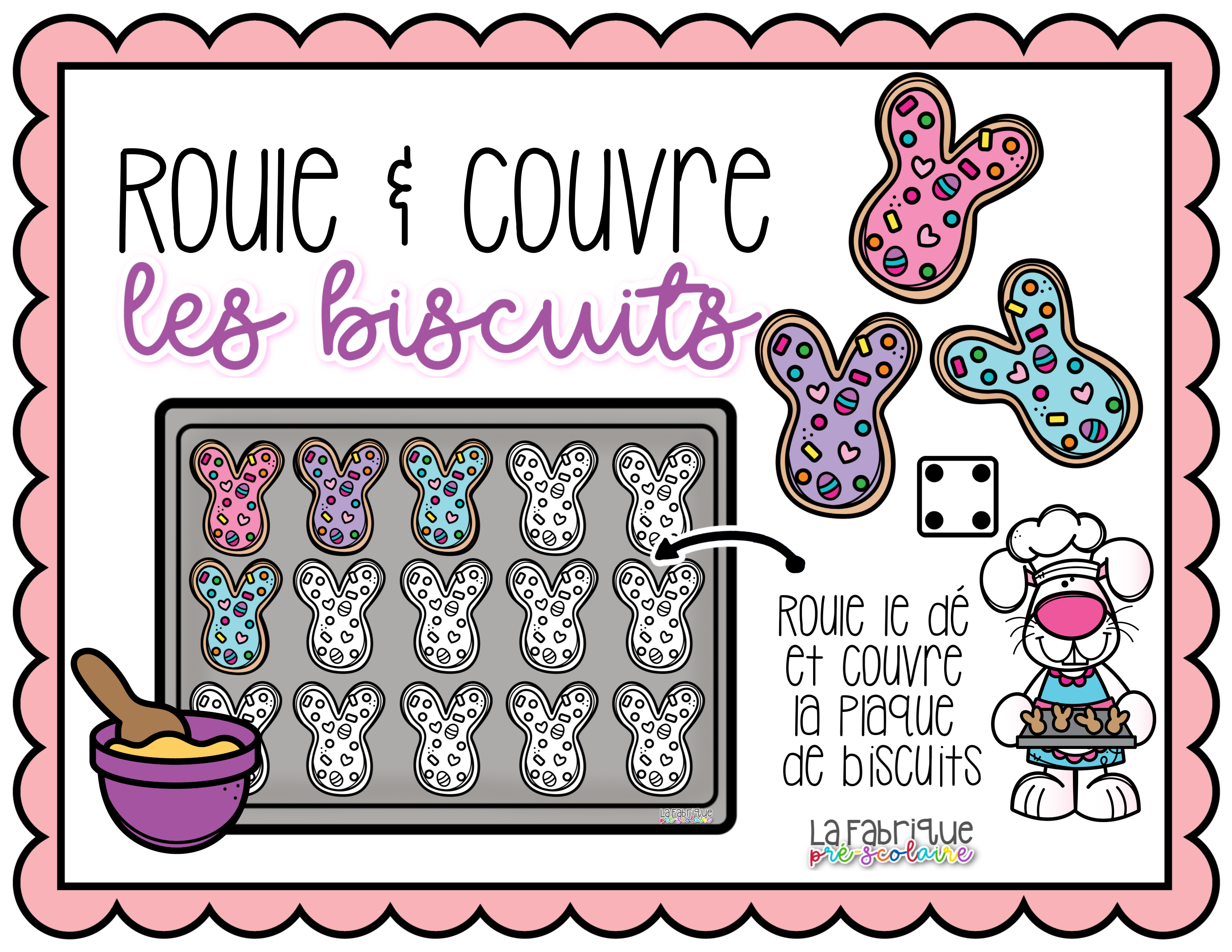 Roule & couvre les biscuits du lapin de Pâques