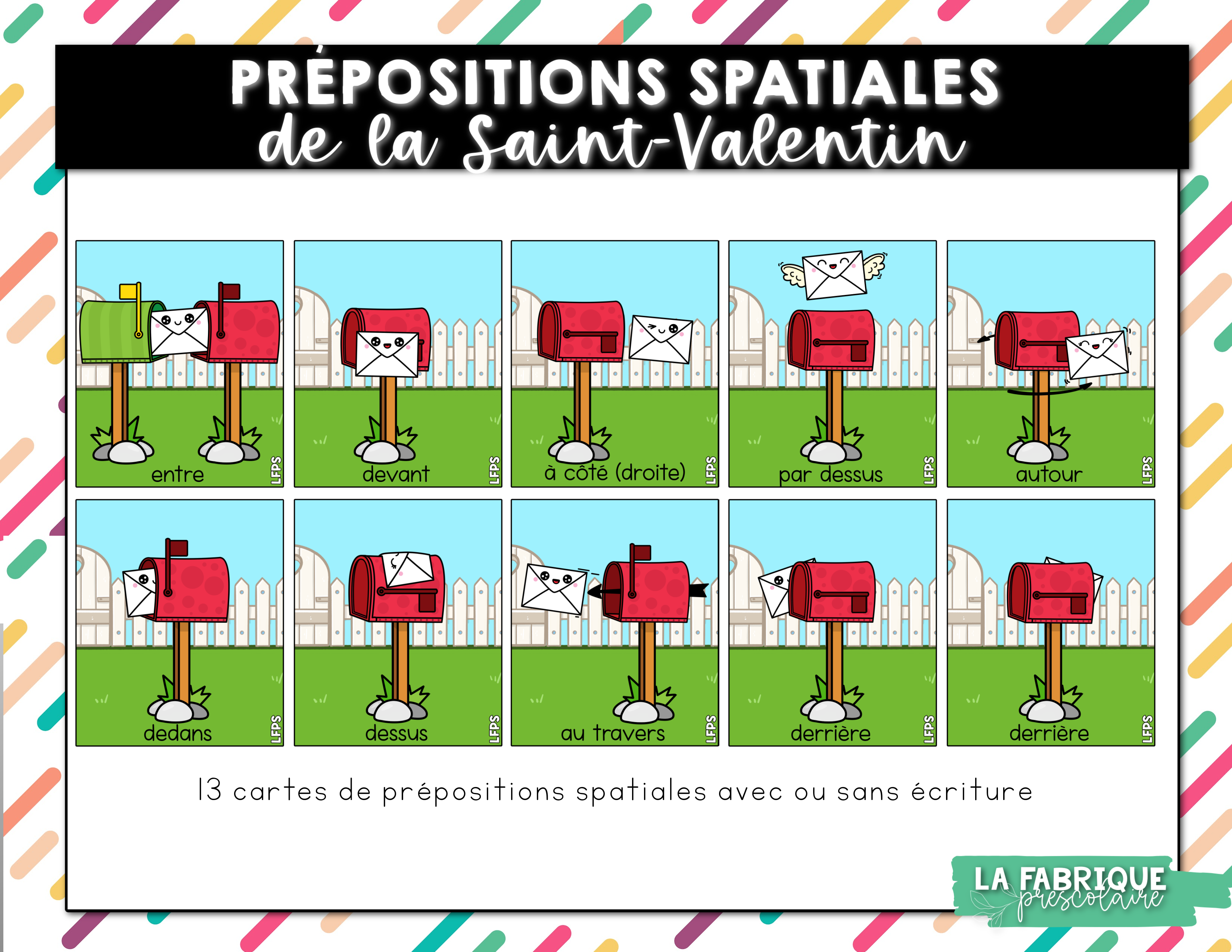 Prépositions spatiales de la Saint-Valentin