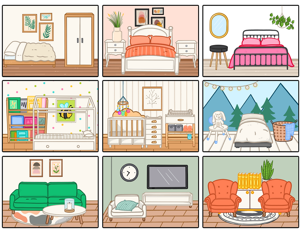 Miniature : Les pièces de la maison
