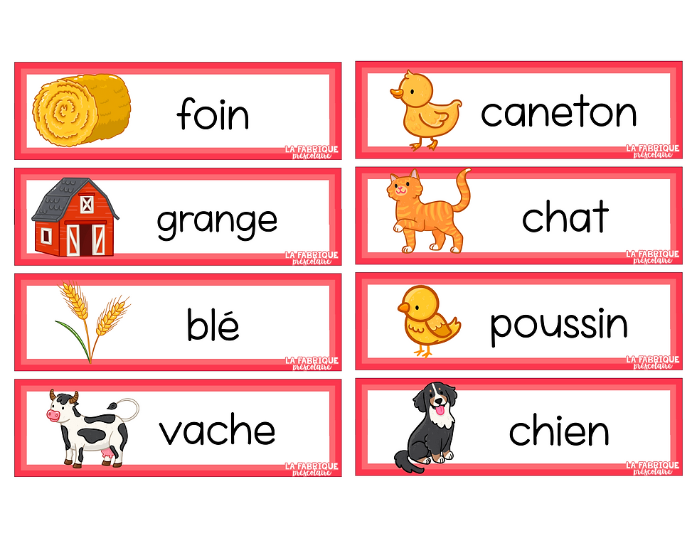 Miniature : Vocabulaire des animaux de la ferme
