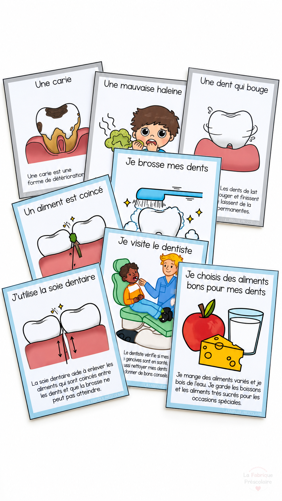 Cartes éducatives sur la santé dentaire