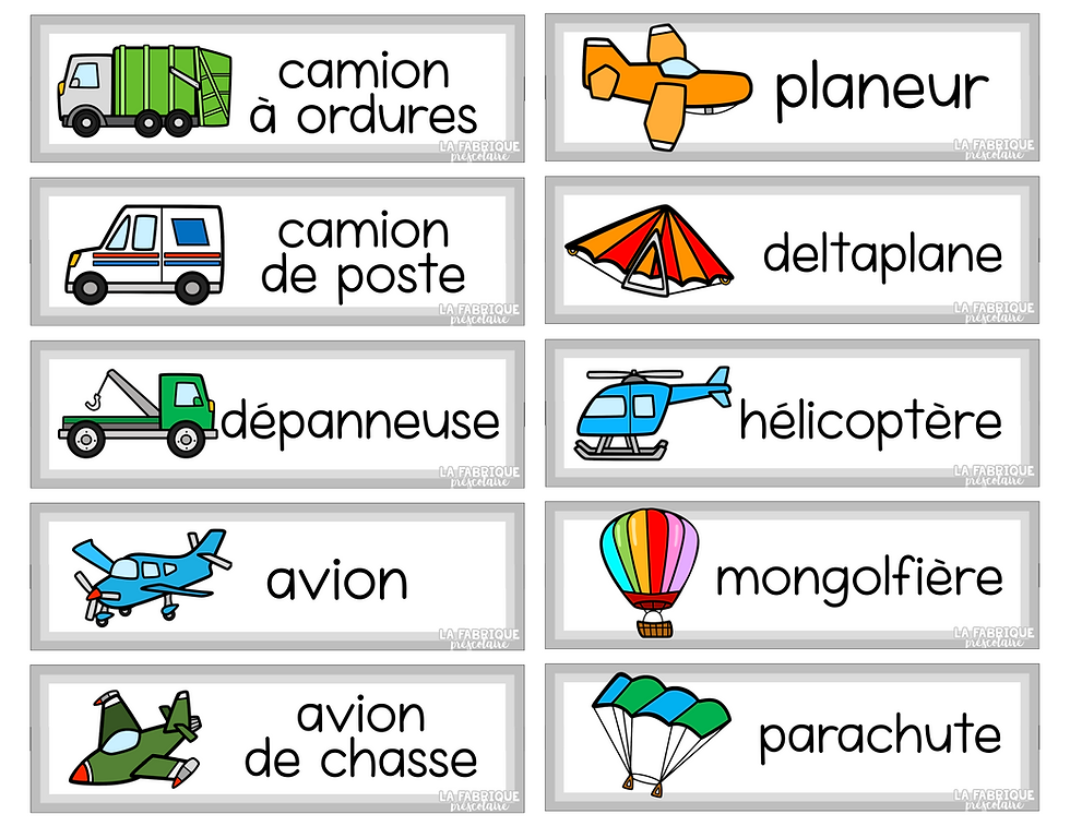 Miniature : Vocabulaire les moyens de transports