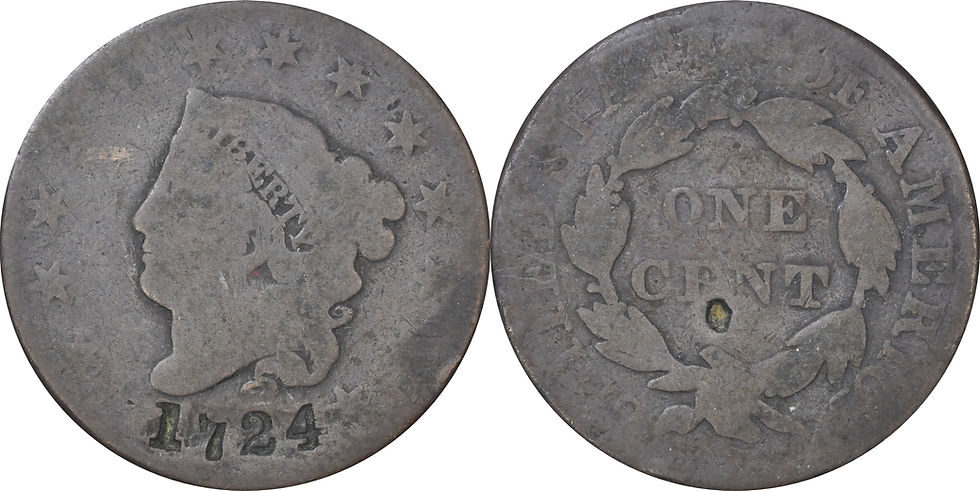 Eclectic Group of 5 Punch-Date Large Cents.