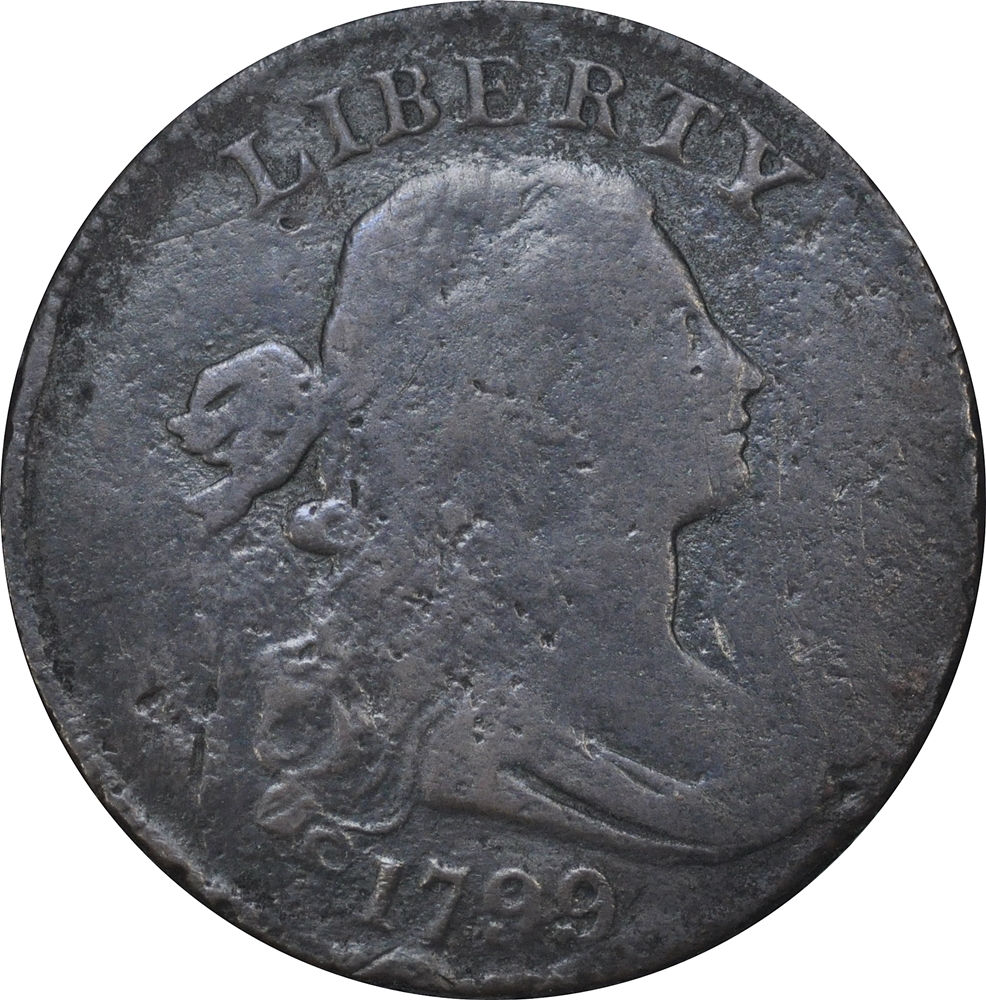 '1799' Large Cent Altered from 1798 S-162. 1st Hair Style