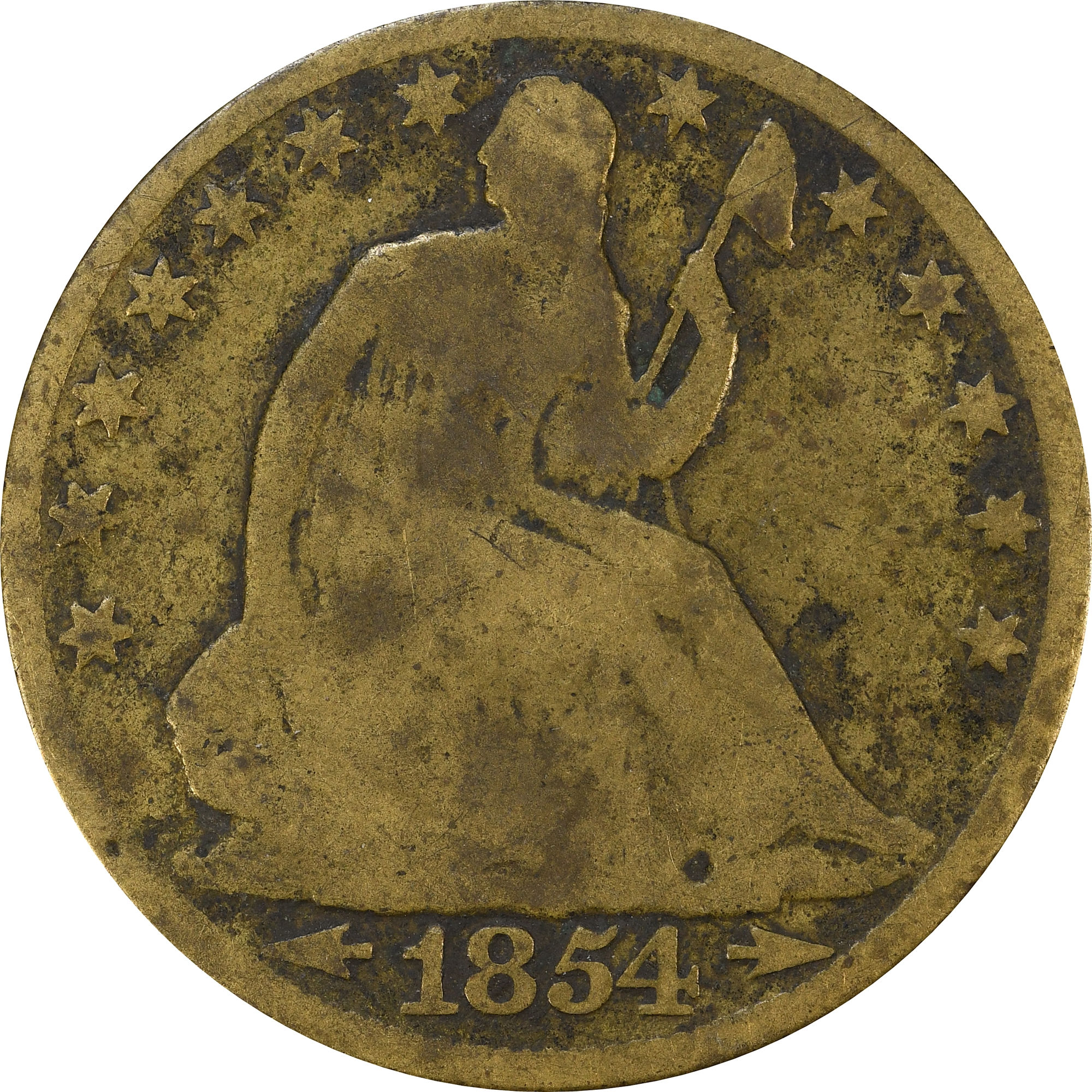 1854-O TD.3-TD.K Seated Half Contemporary Counterfeit