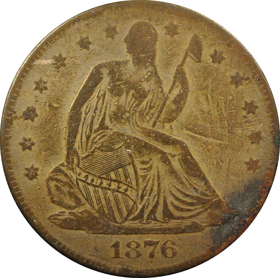 1876 transfer die Seated half dollar counterfeit