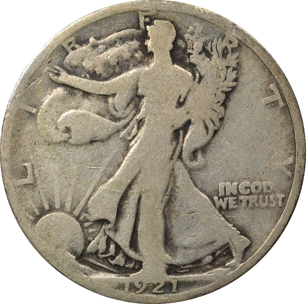 1921 Walking Liberty 50c counterfeit, Hand-Made die