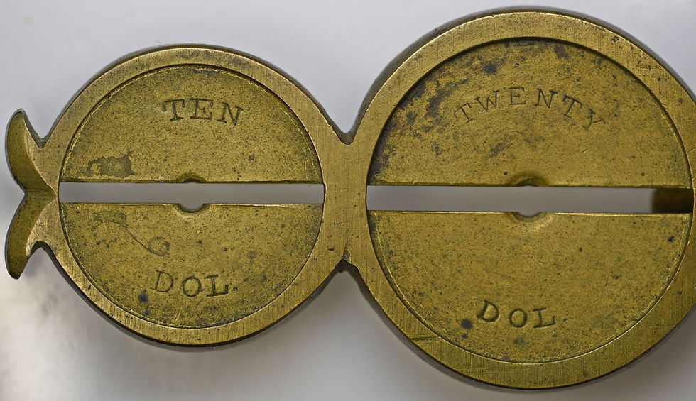 Thumbnail: 1851-53 John Allender 5-Coin Counterfeit Coin Detector