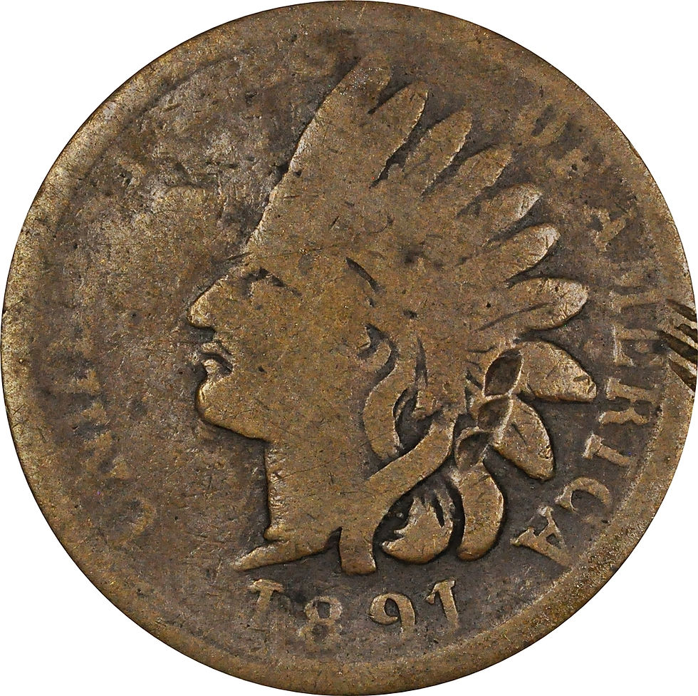 1891 Z1-B Indian cent counterfeit