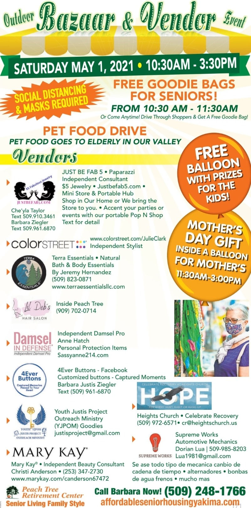 Outdoor Vendor Event with Freebies for Kids & Seniors