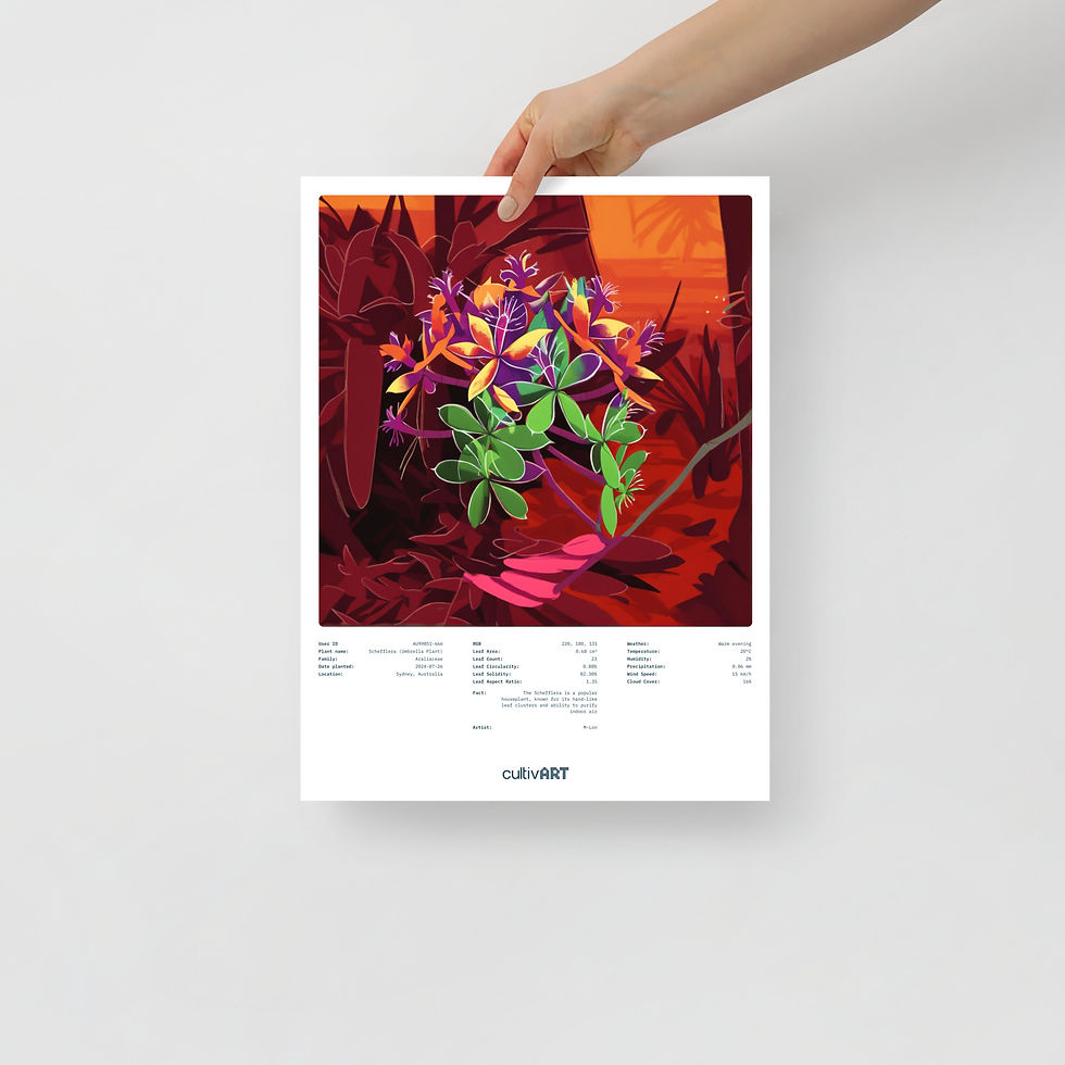Hand holding a CultivART Schefflera Poster