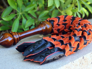 Featured Item - Fiery Woven Falls Flogger with Cocobolo Handle