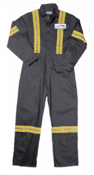 #GB2415CHR - CHARCOAL Poly/Cotton Blend Reflective Coverall