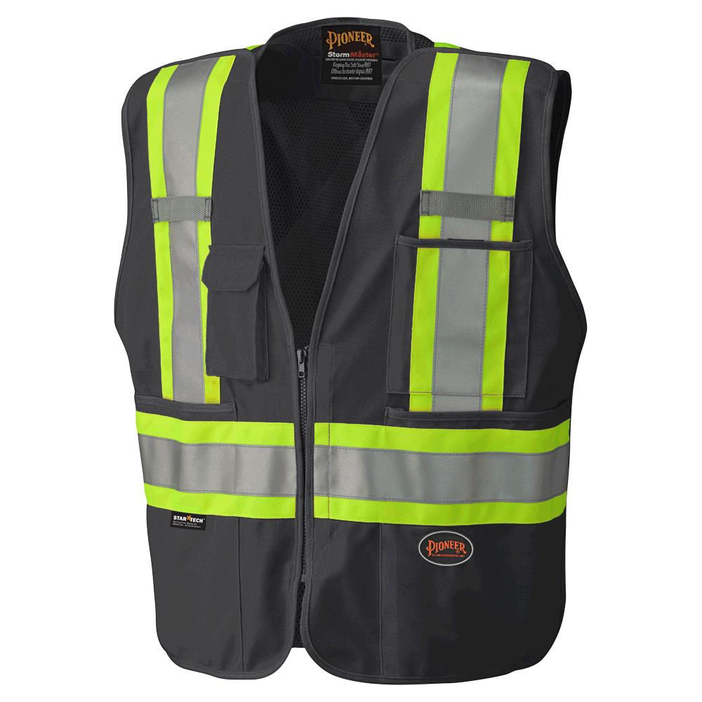 Black Pioneer Hi Vi-Viz Mesh Back Safety Vest
