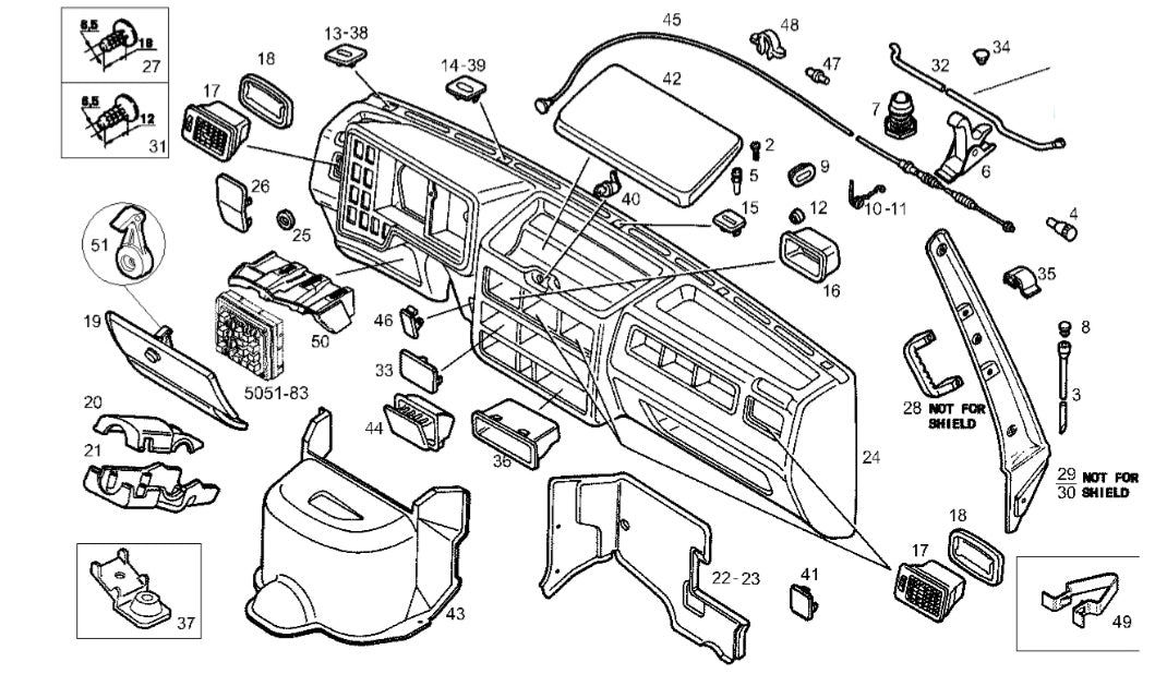 038-442 SPORTELLO CRUSCOTTO COPRI FUSIBILI IVECO NEW DAILY DA 1989 A 1999
