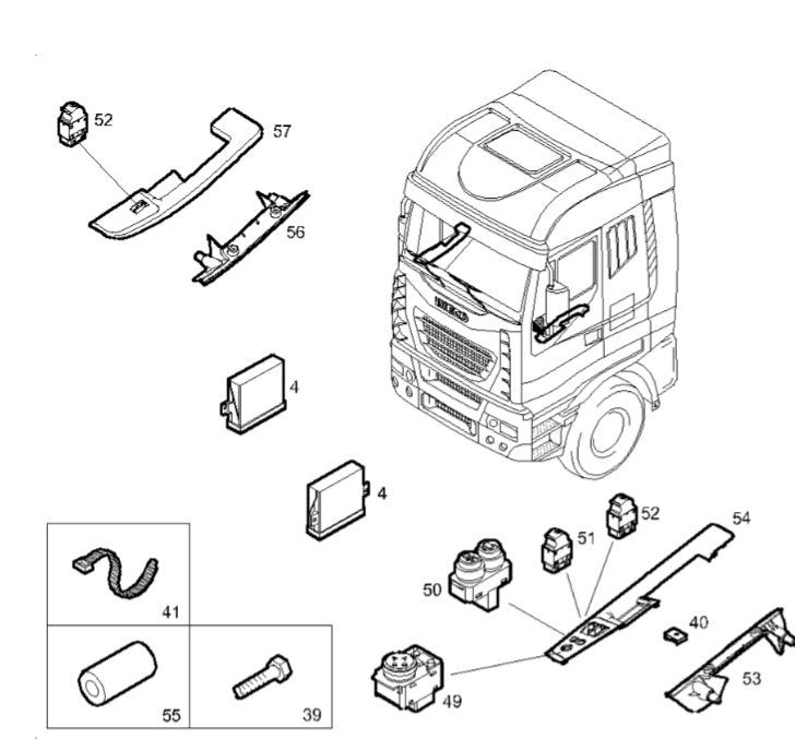 Miniatura: 504266733 INTERRUTTORE ALZACRISTALLO IVECO STRALIS TRAKKER EUROCARGO TECTOR