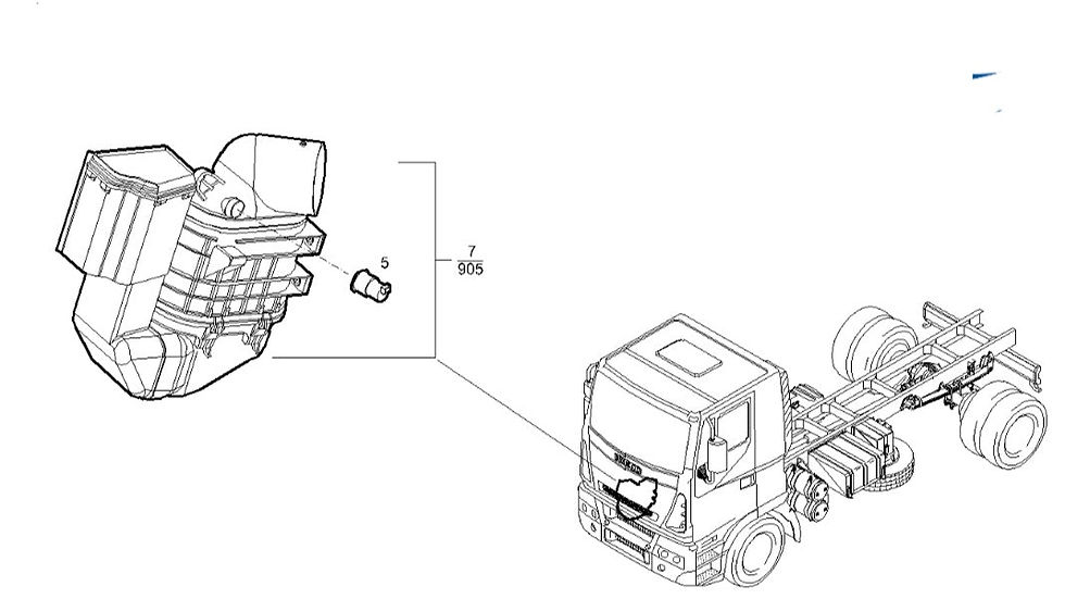 Miniatura: 504151622 SCATOLA FILTRO ARIA COMPLETA IVECO EUROCARGO TECTOR DA 2003 IN PRODUZI
