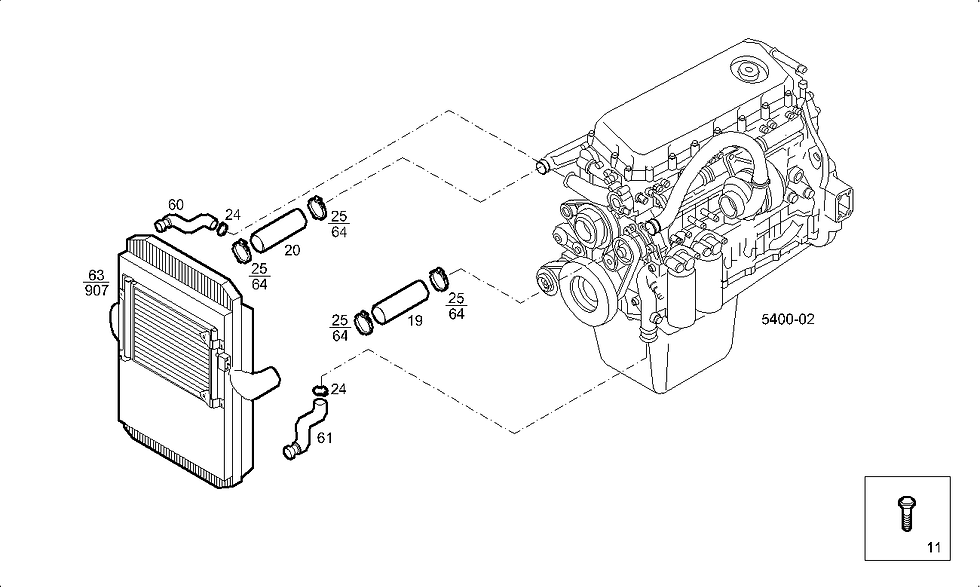 Miniatura: 41201190 MANICOTTO INTERCOOLER DESTRO IVECO STRALIS TRAKKER CURSOR EUROSTAR EURO