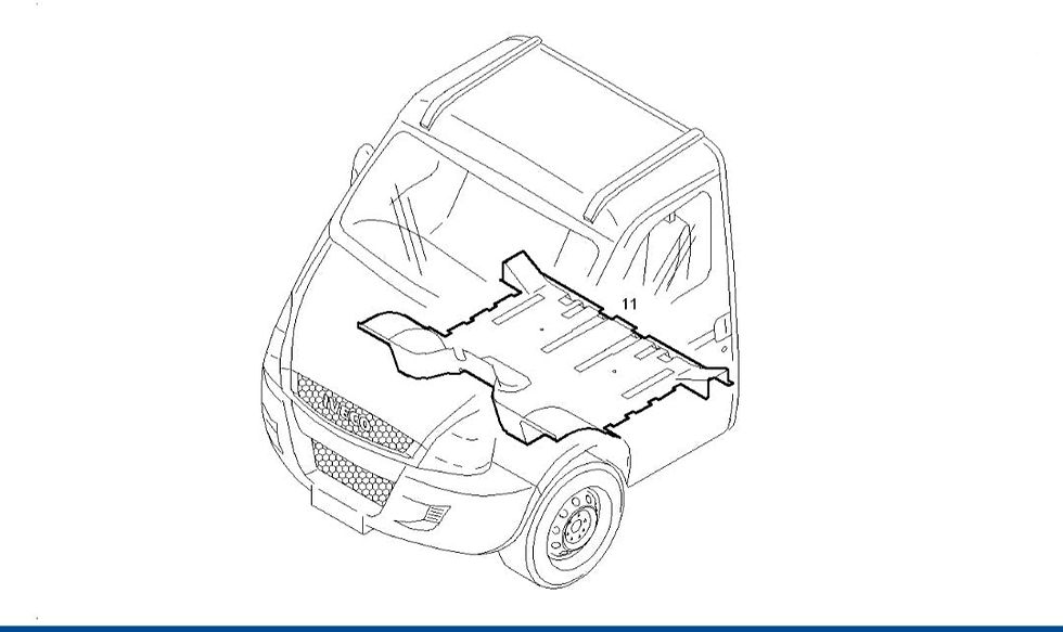 Miniatura: TAPPETO CABINA IN GOMMA INSONORIZZANTE IVECO DAILY DA 2000 FINO 2012