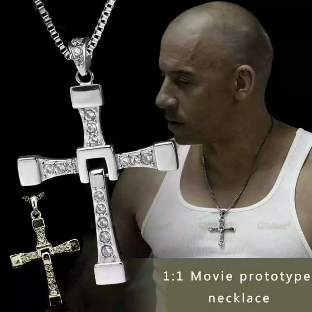 Cadena Hombre,collar Estilo Cruz,toretto,rapidos Y Furiosos