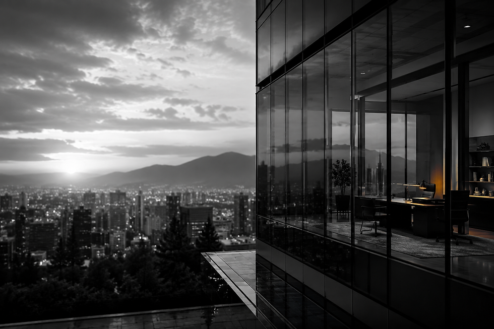 Edificio corporativo moderno que representa el costo del tiempo y la espera para cubrir una posición ejecutiva crítica.