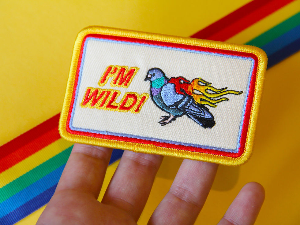 Thumbnail: IM WILD Embroidered Flamin' Pigeon Patch