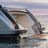 Yacht swim platform, gangway and crane systems