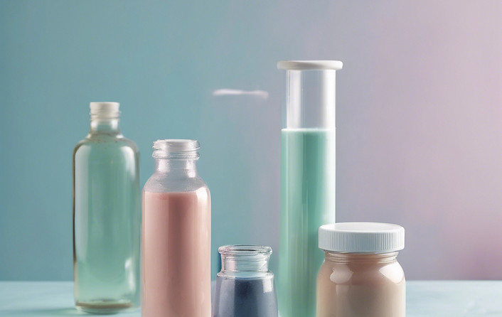 I need a clean minimalistic image, soft with cool tones colors representing preservative i