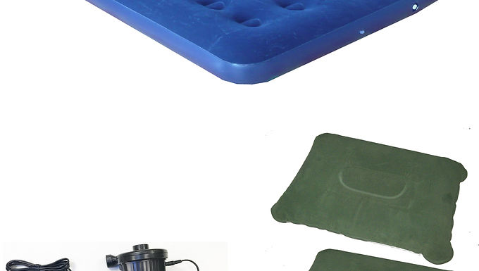 Double Size Air Mattress with Electric Air Pump & 2 Inflatable Pillow Combo