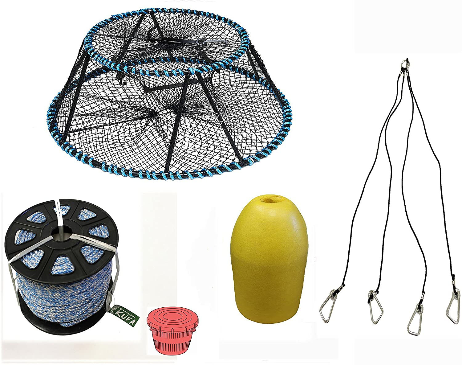 35"X21"X16.5" Vinyl Coated Prawn trap & Accessories Combo (CT150+PAS1+HA5)