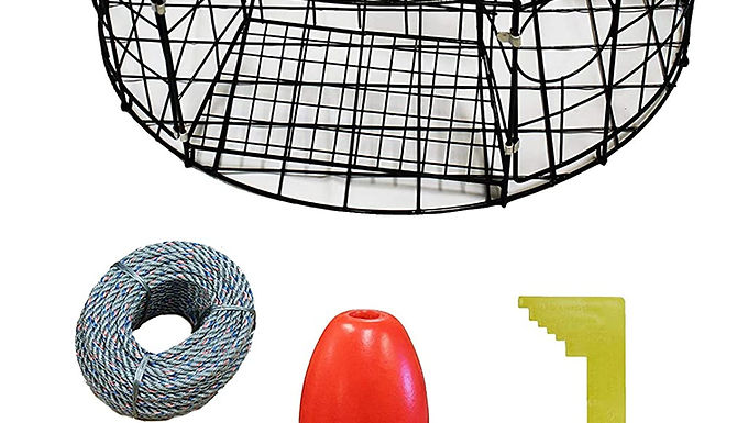 Kufa Sports 30" Vinyl Coated Crab Trap & Accessory Combo CT110+CL391