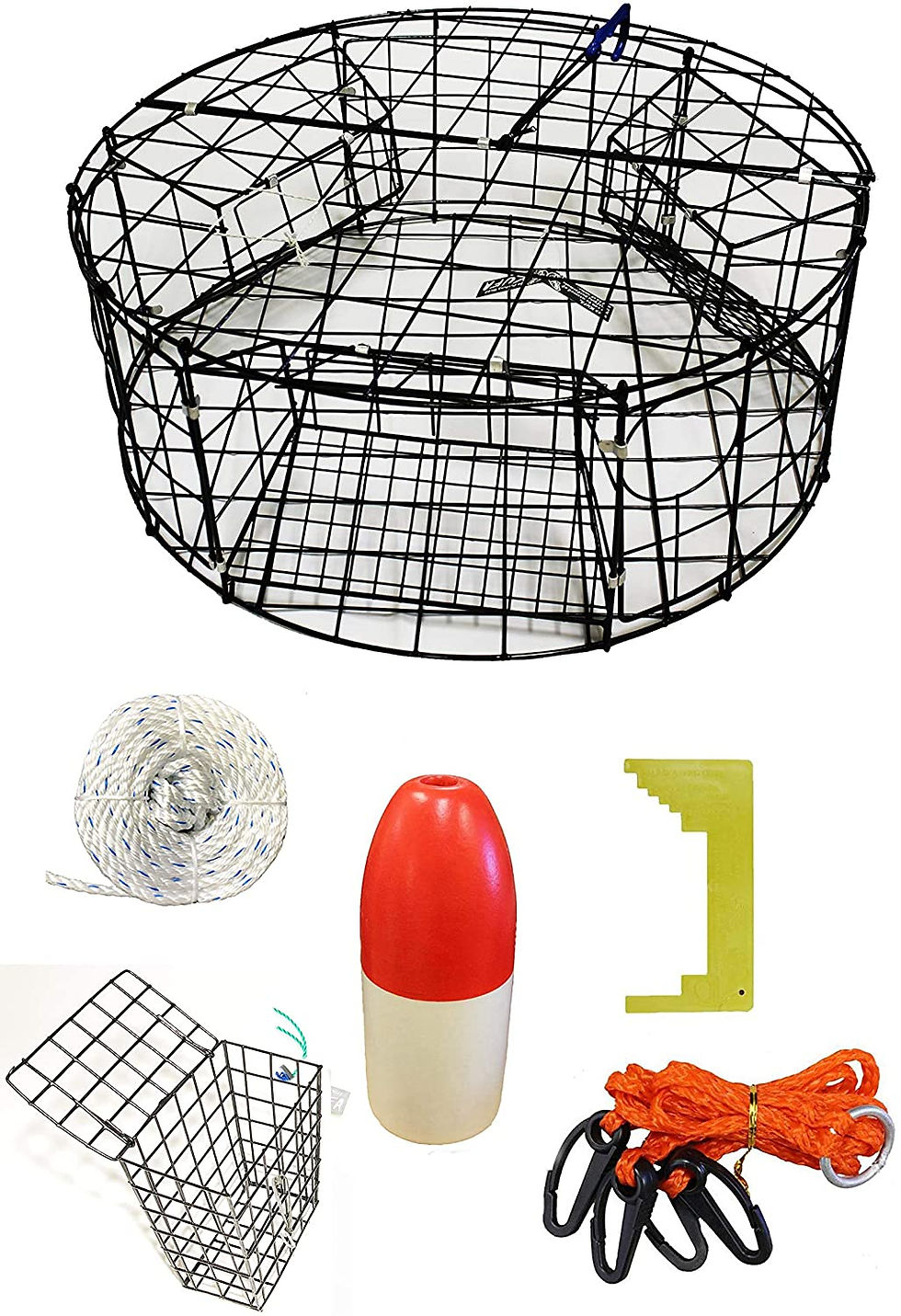 30"X12" Vinyl Coated Round Crab Trap & Accessory Kit CT110+CS191