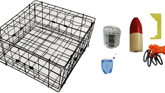 28"x12" Vinyl Coated Crab Trap & Accessory Kit (S70+CAM1)