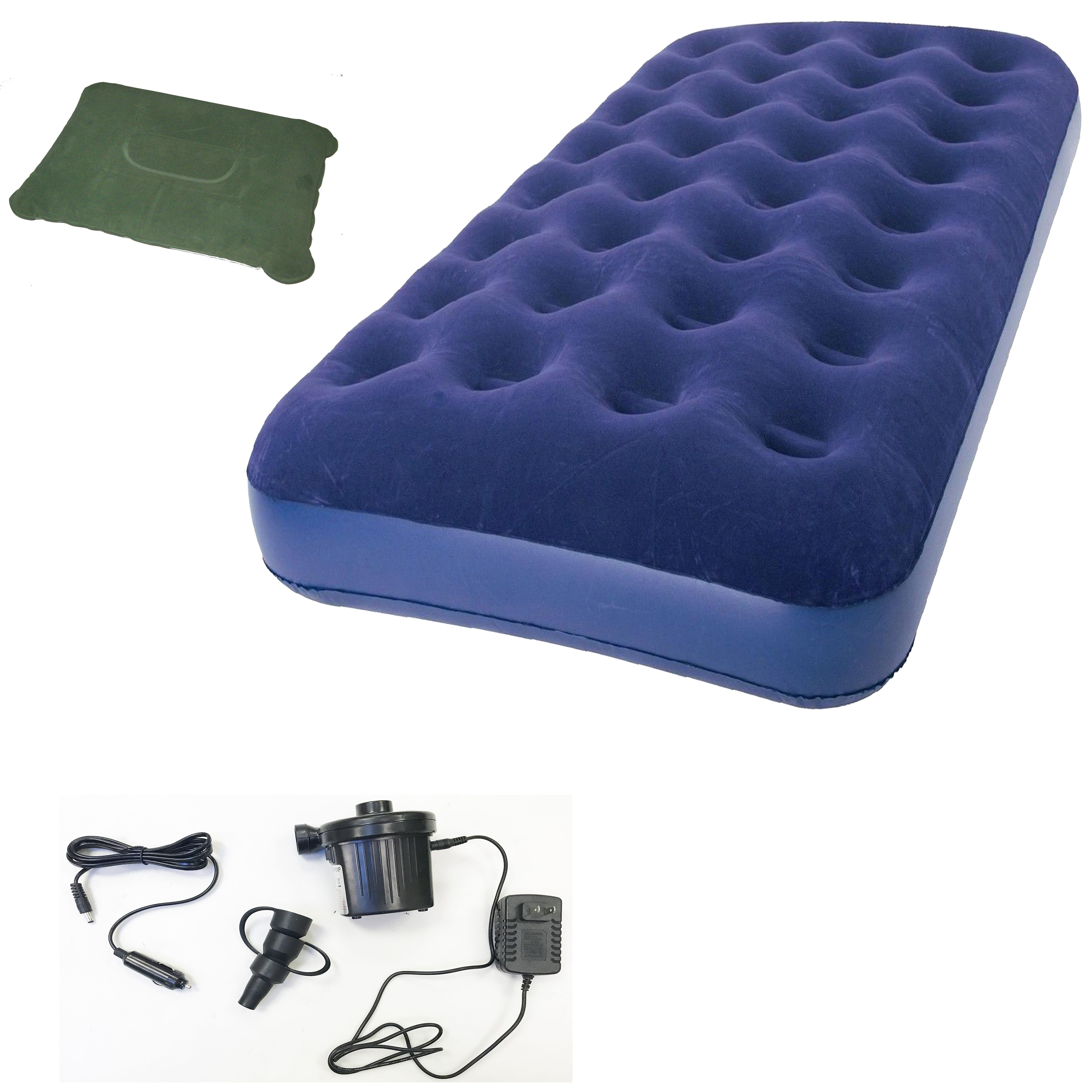Twin Size Air Mattress with Two Way Electric air Pump & Pillow(AMN+APE+PL1)