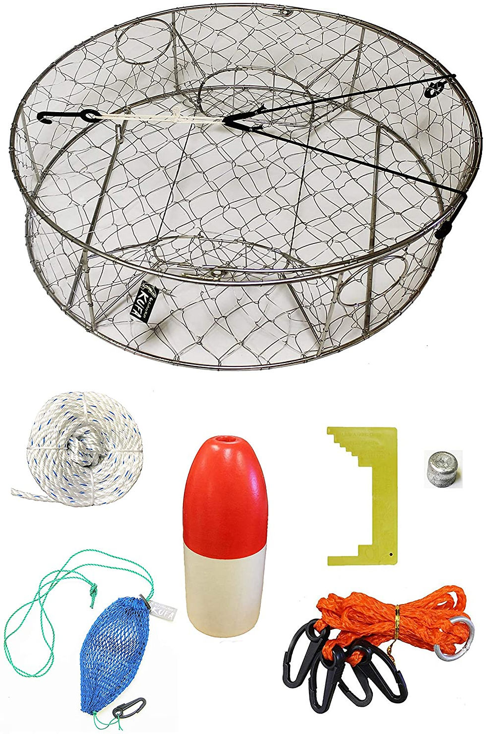 Kufa Sports Stainless Steel Wire Crab Trap with anode & accessories combo