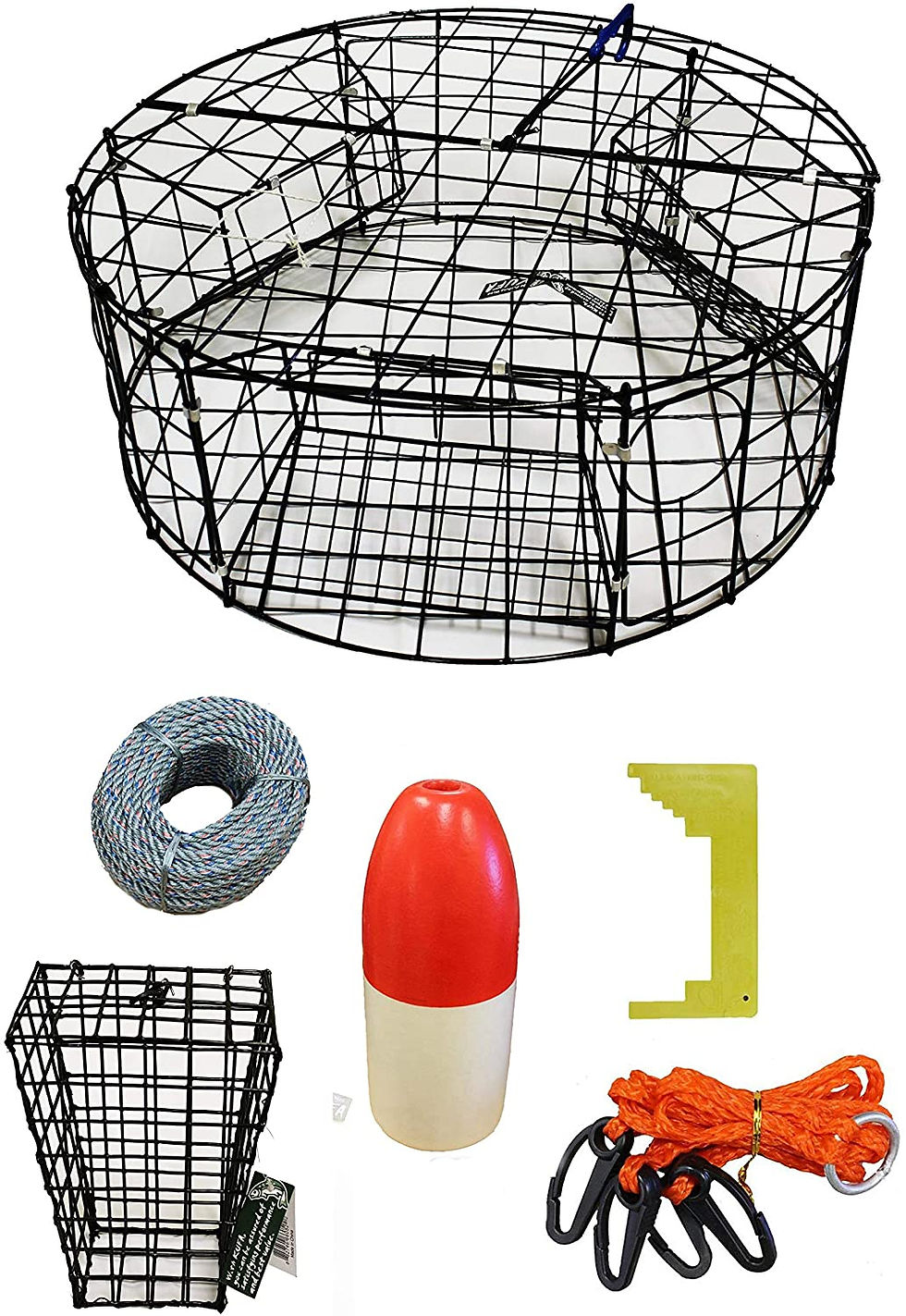 30"X12" Vinyl Coated Round Crab Trap & Accessory Kit CT110+CQ392