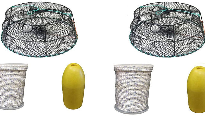 30" Tower Vinyl coated steel prawn trap & Accessories combo(CT79+FYM403)x2