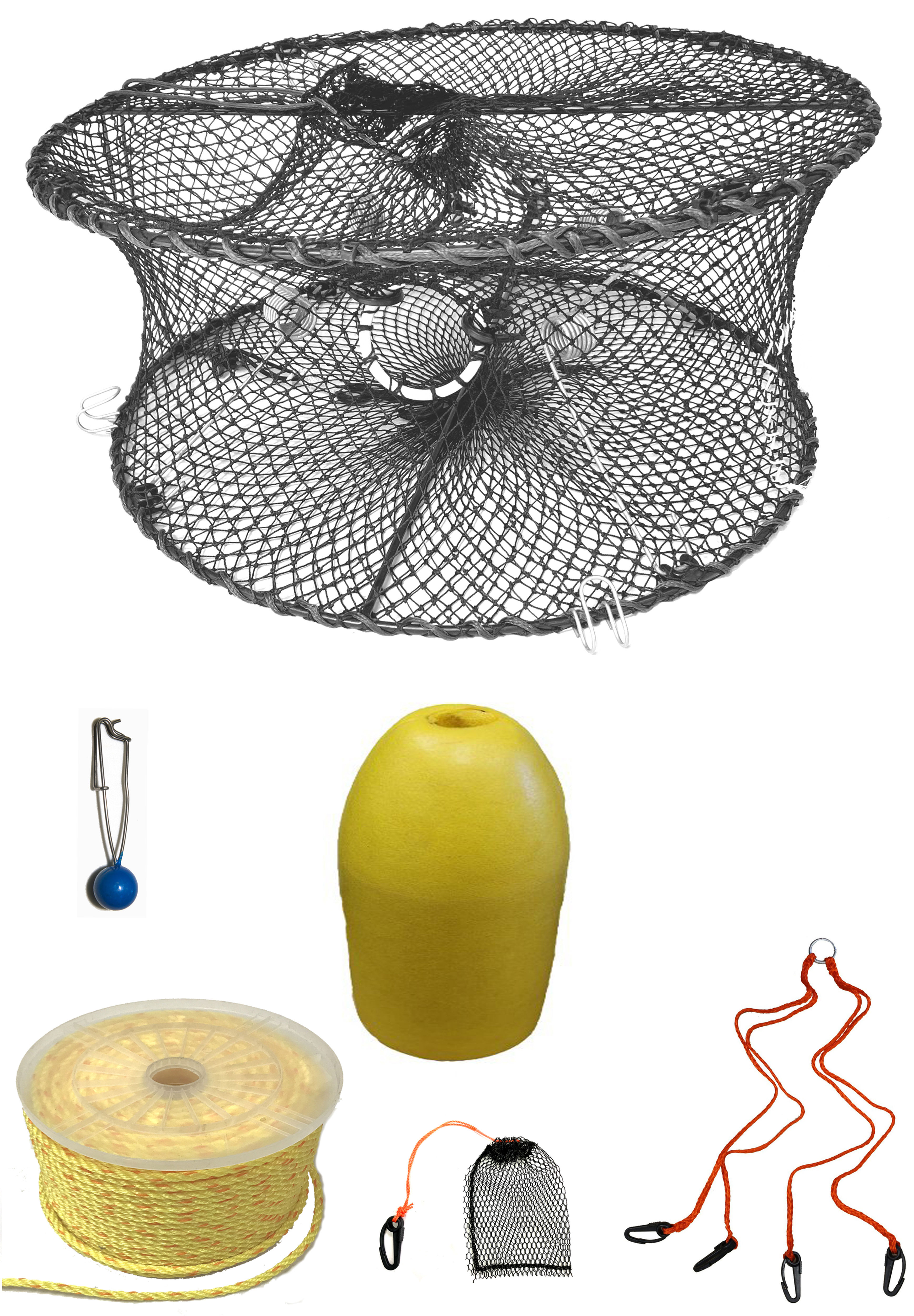 24"x12" Foldable Prawn Trap with Mesh Size:1-3/4“ & Accessories PRN59+PBPH1