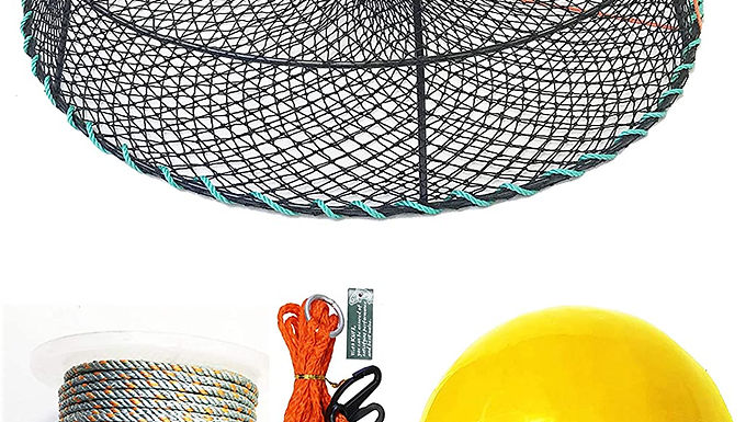 30" Tower Vinyl coated steel prawn trap & Accessories combo(CT79+PNQ38Y+HA2)