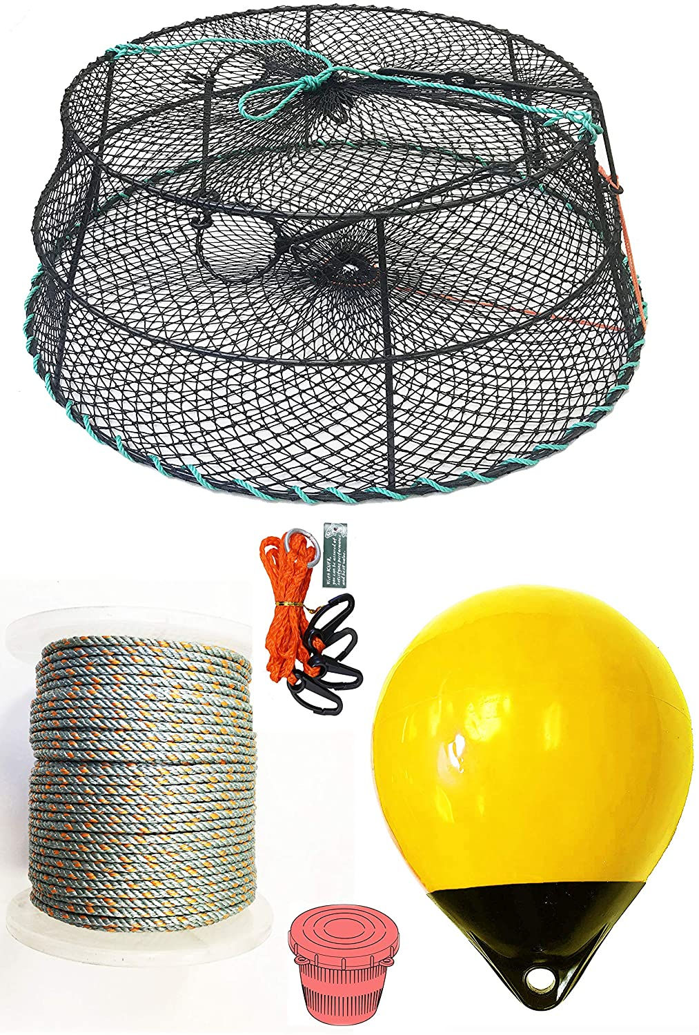 30" Tower Vinyl coated steel prawn trap & Accessories combo(CT78+PAQ30Y+HA2)