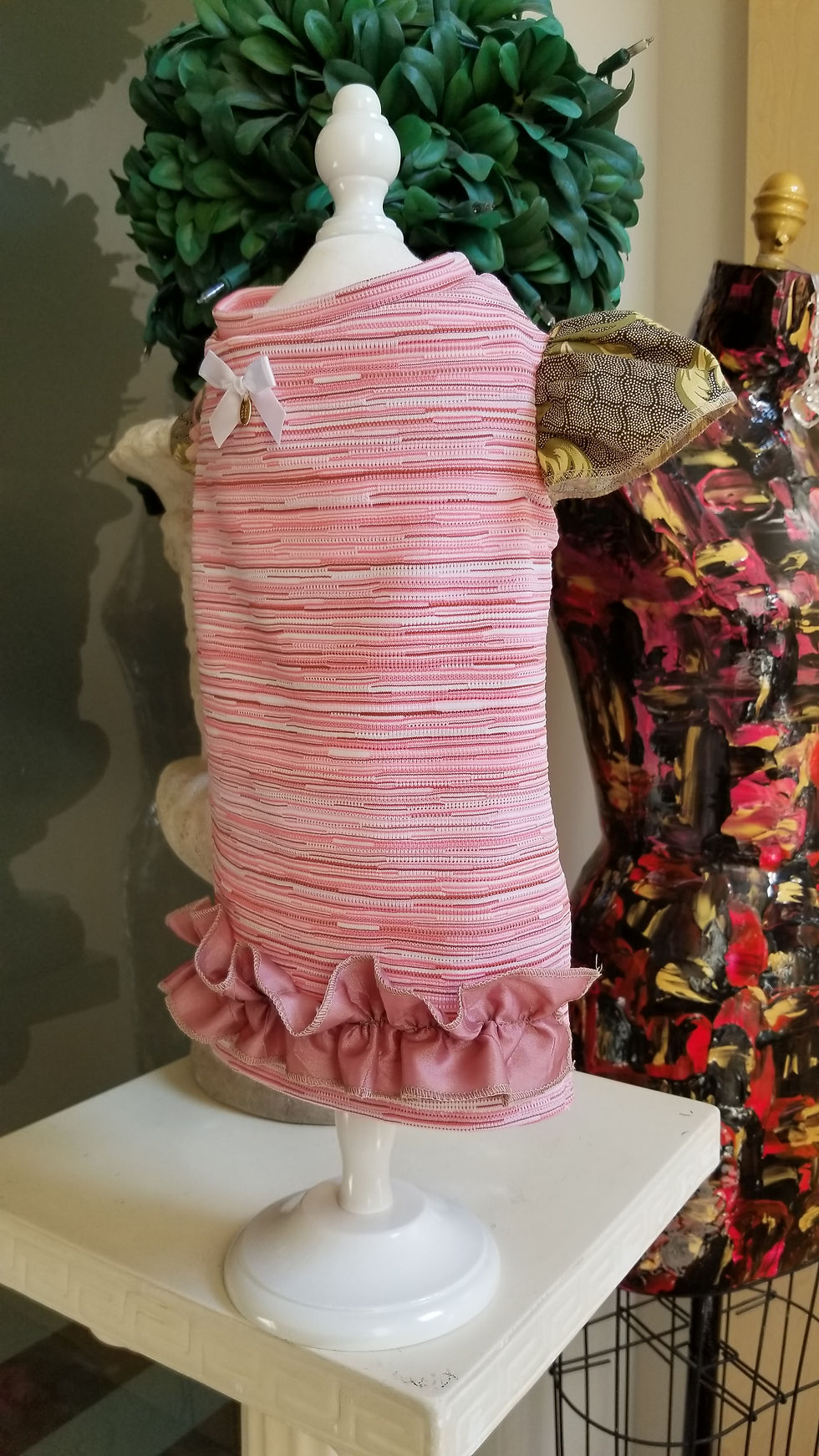 Thumbnail: Pink Flutter Sleeve Dog Tee