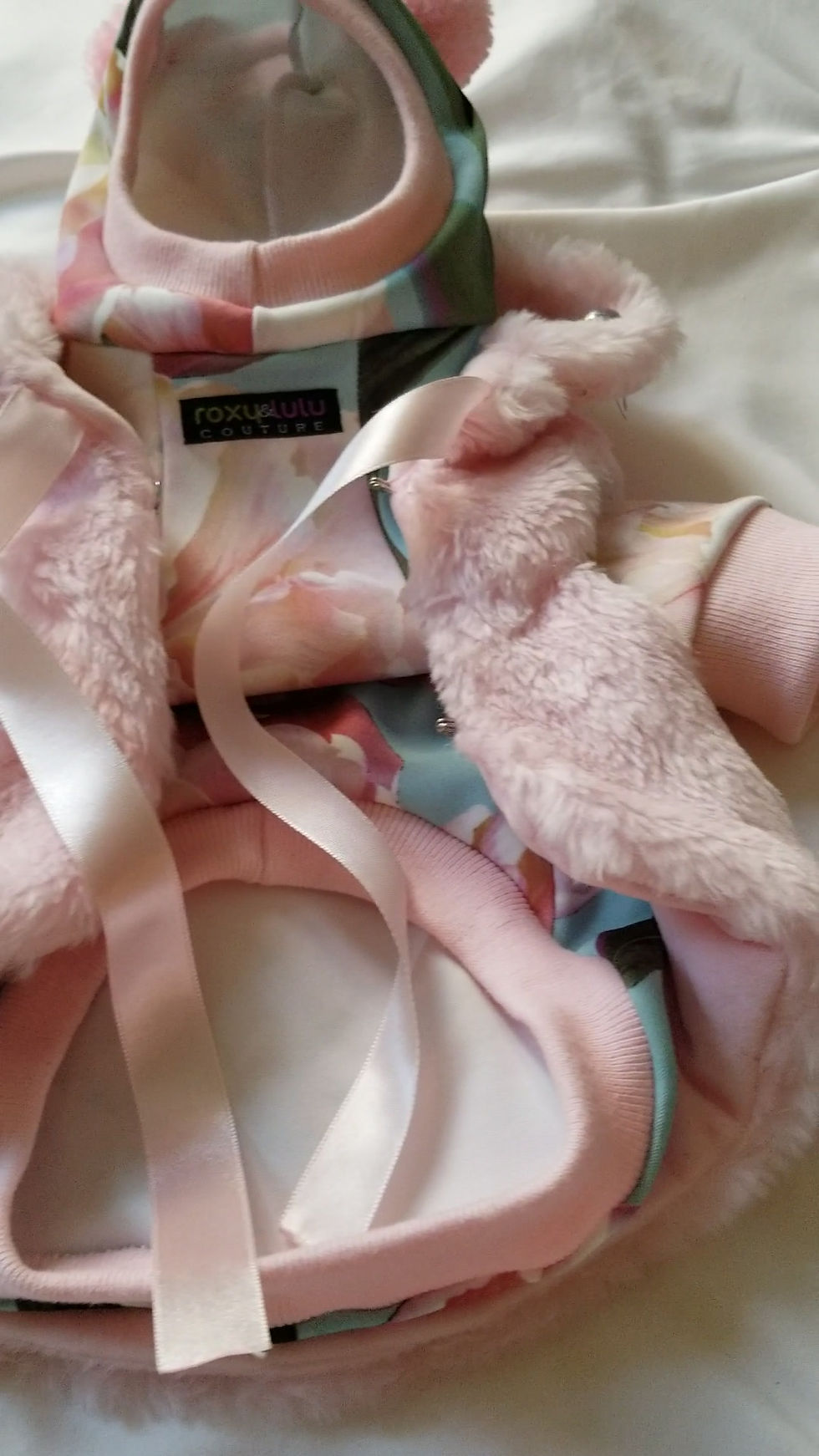 Thumbnail: Pink Faux Fur Sleeveless Dog Coat